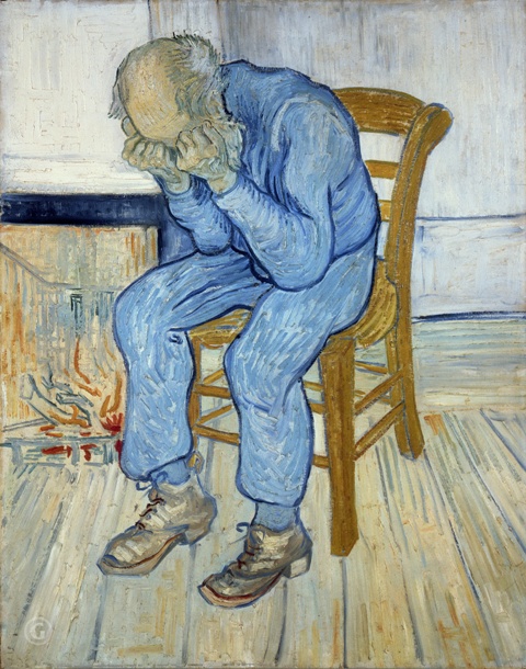 Репродукция картины 'Горюющий старик' Ван Гог Винсент. Купить