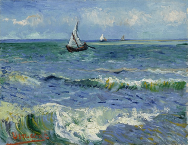 Репродукция картины 'Морской пейзаж в Сент-Мари' Ван Гог Винсент. Купить