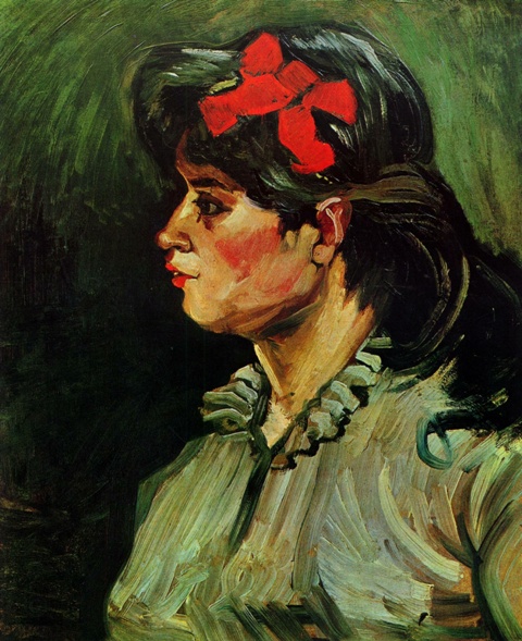 Репродукция картины 'Портрет женщины с красной лентой' Ван Гог Винсент. Купить