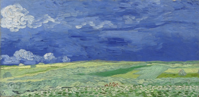 Репродукция картины 'Пшеничное поле под пасмурным небом' Ван Гог Винсент. Купить