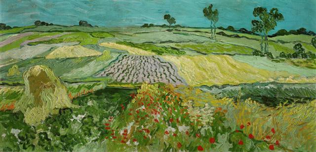 Репродукция картины 'Пшеничные поля близ Овера' Ван Гог Винсент. Купить