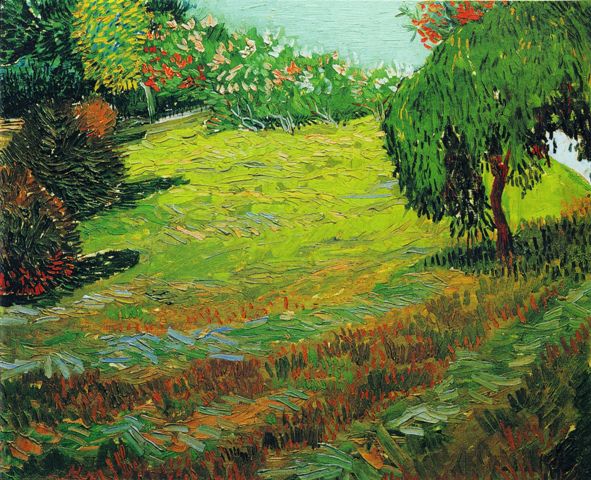 Репродукция картины 'Сад с плакучей ивой' Ван Гог Винсент. Купить