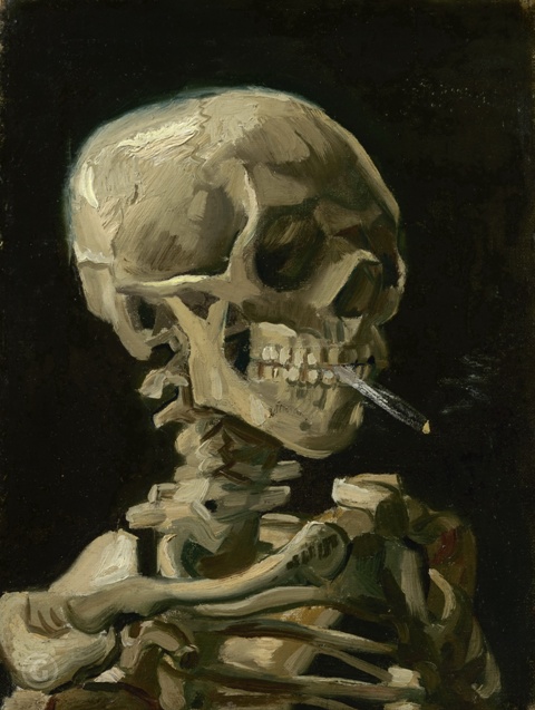 Репродукция картины 'Череп с сигаретой' Ван Гог Винсент. Купить