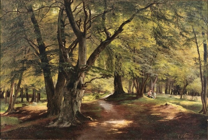 Репродукция картины 'Летний день в лесу' Аагард Карл Фредерик. Купить