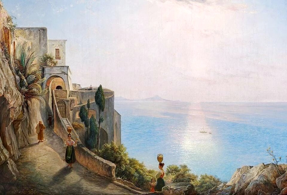 Репродукция картины 'Вид на Неаполитанский залив' Аагард Карл Фредерик. Купить