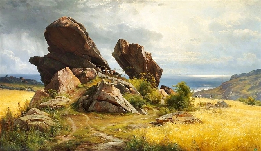 Репродукция картины 'Камни на ячменном поле' Аагард Карл Фредерик. Купить