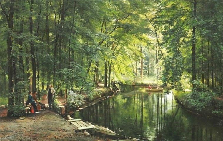Репродукция картины 'Ручей в весеннем лесу' Аагард Карл Фредерик. Купить