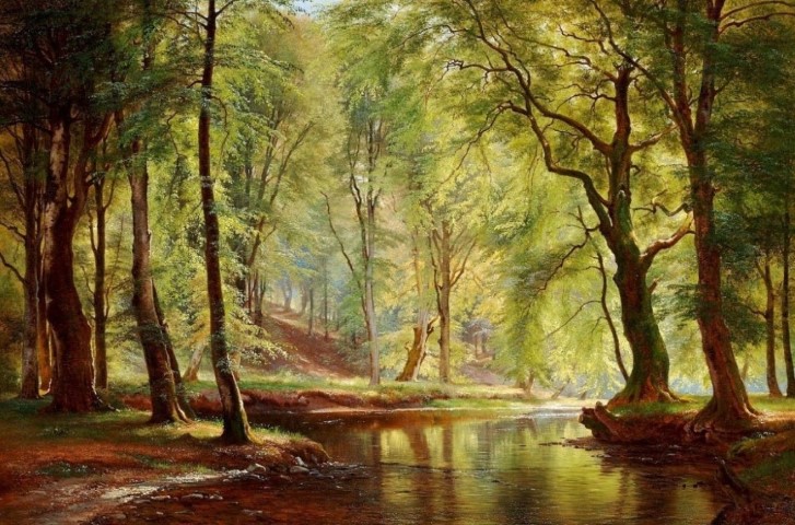 Репродукция картины 'Июньский день в лесу' Аагард Карл Фредерик. Купить