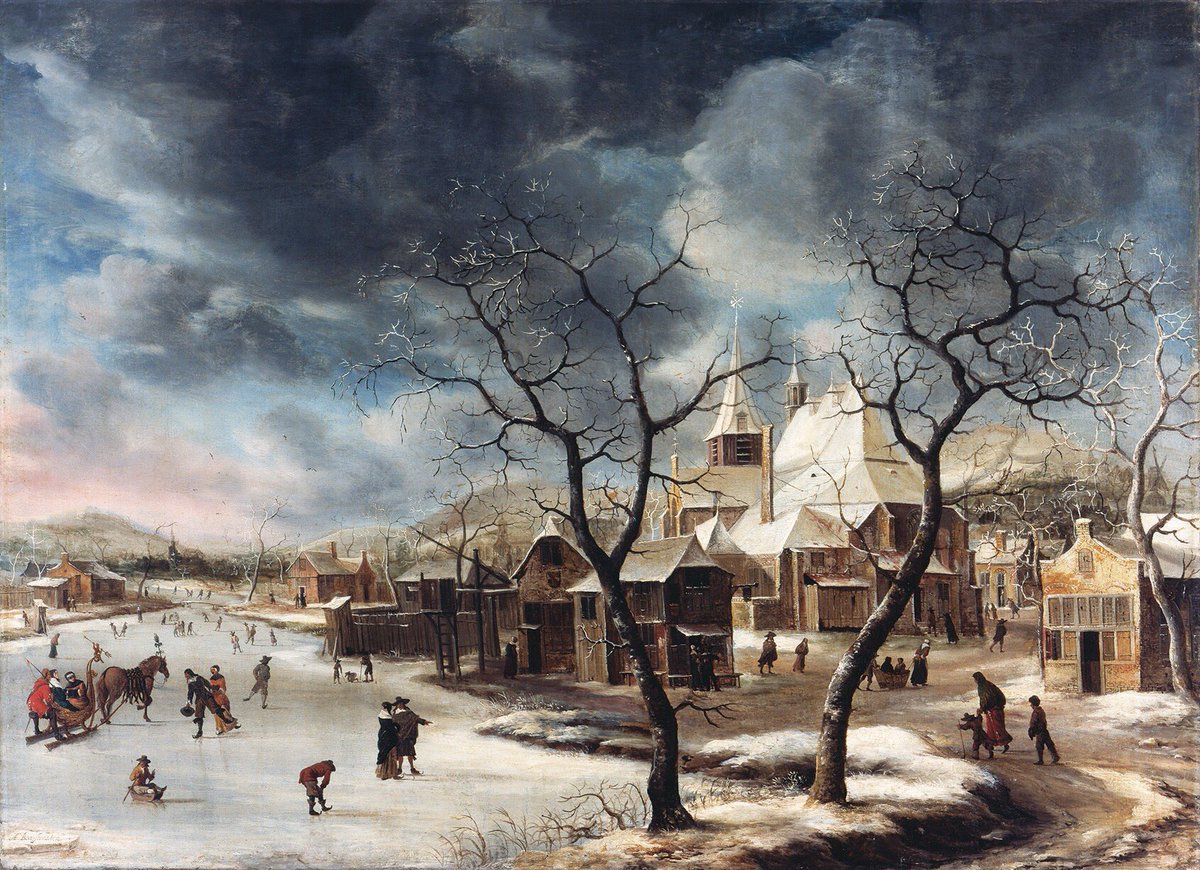 Репродукция картины 'Деревня зимой' Беерстратен Абрахам. Купить