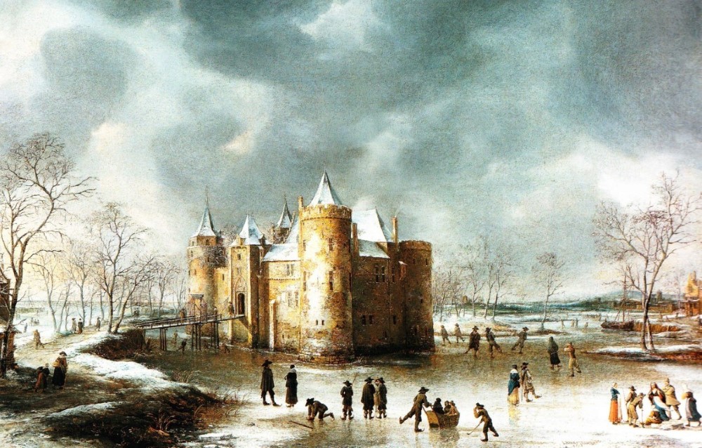 Репродукция картины 'Замок Мейден зимой' Беерстратен Абрахам. Купить
