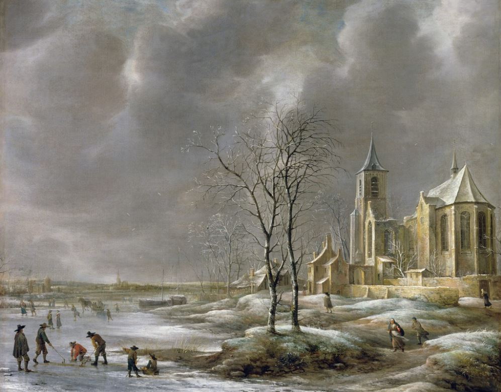 Репродукция картины 'Зимний пейзаж XIV' Беерстратен Абрахам. Купить