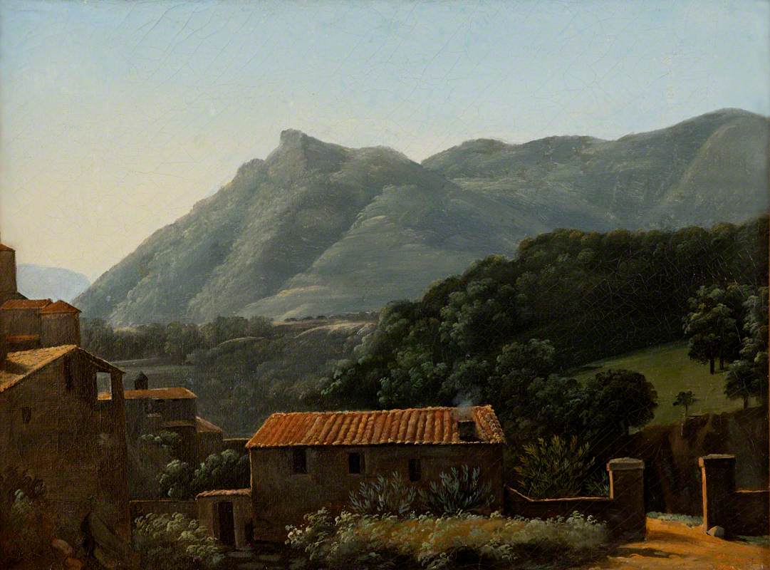 Репродукция картины 'Вид на долину Арно из Вальомброса, раннее утро' Бидо Жан-Жозеф-Ксавье. Купить