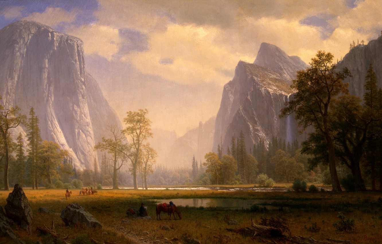 Репродукция картины 'Йосемитская долина' Бирштадт Альберт. Купить