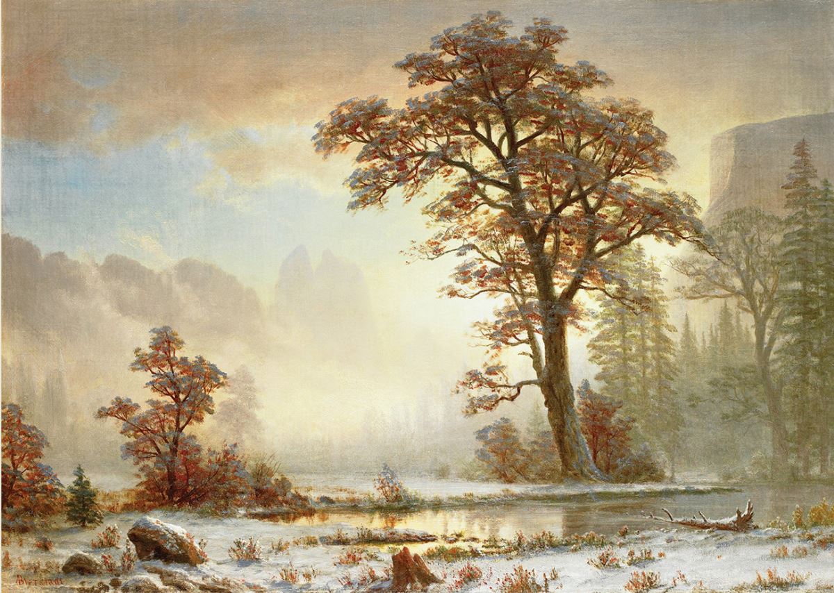 Репродукция картины 'Первый снегопад' Бирштадт Альберт. Купить
