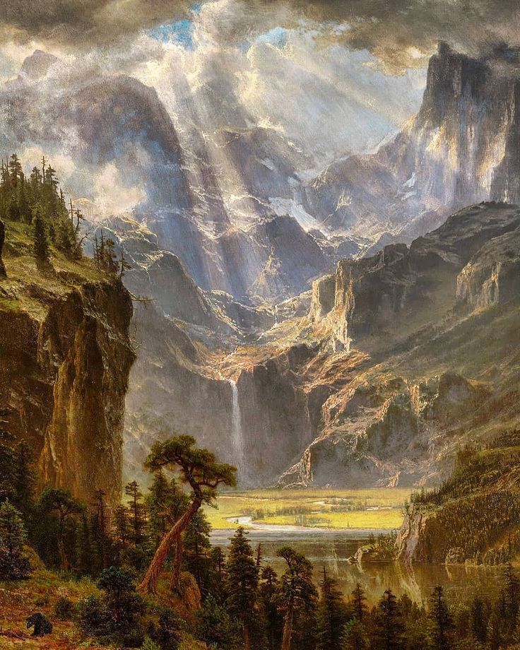Репродукция картины 'Скалистые горы. Пик Ландера' Бирштадт Альберт. Купить