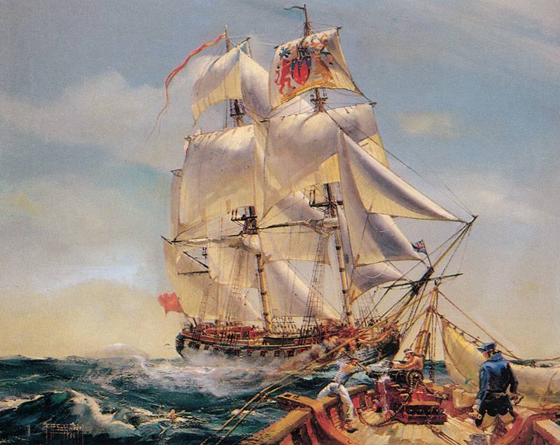 Репродукция картины 'Сражение на море' Неизвестный автор. Купить