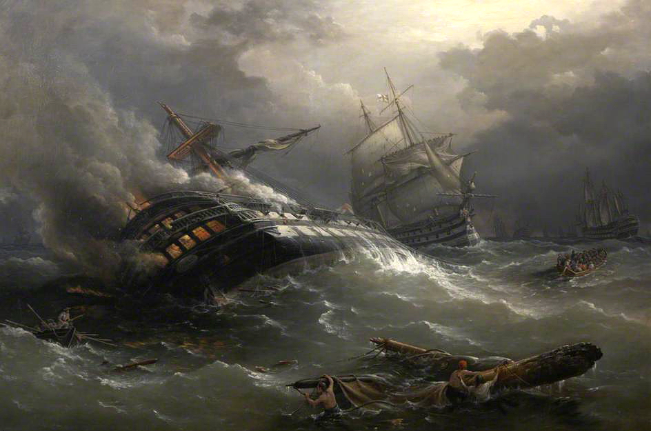 Репродукция картины 'Кораблекрушение' Бичи Ричард Бриджес. Купить