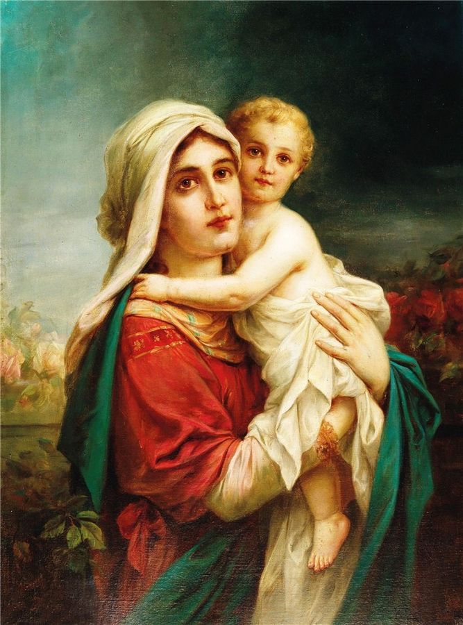 Репродукция картины 'Мадонна с Младенцем IV' Зацка Ханс. Купить