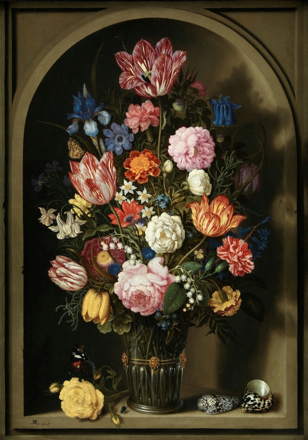 Репродукция картины 'Букет цветов в Каменной нише' Босхарт Амбросиус. Купить