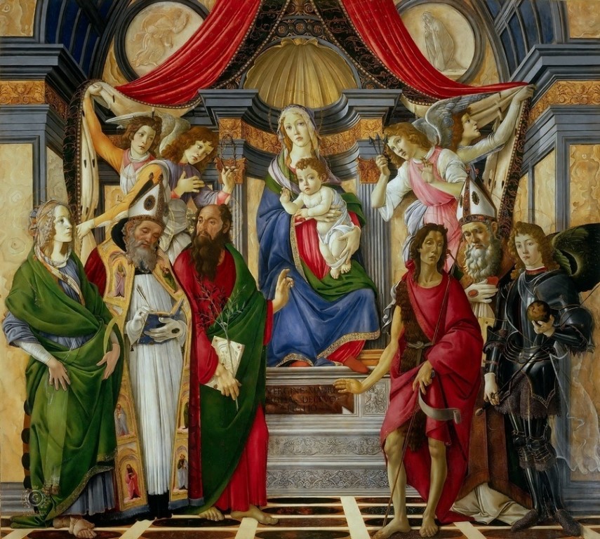 Мадонна на троне с четырьмя ангелами и шестью святыми