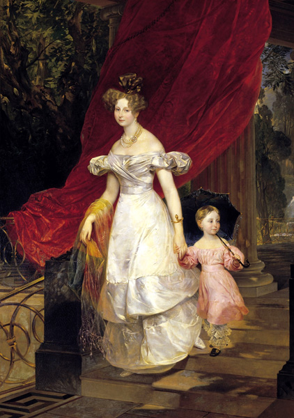 Портрет великой княгини Елены Павловны с дочерью Марией. 1830