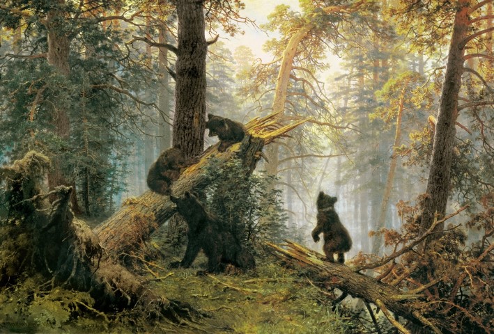 Репродукция картины 'Утро в сосновом лесу' Шишкин Иван Иванович. Купить