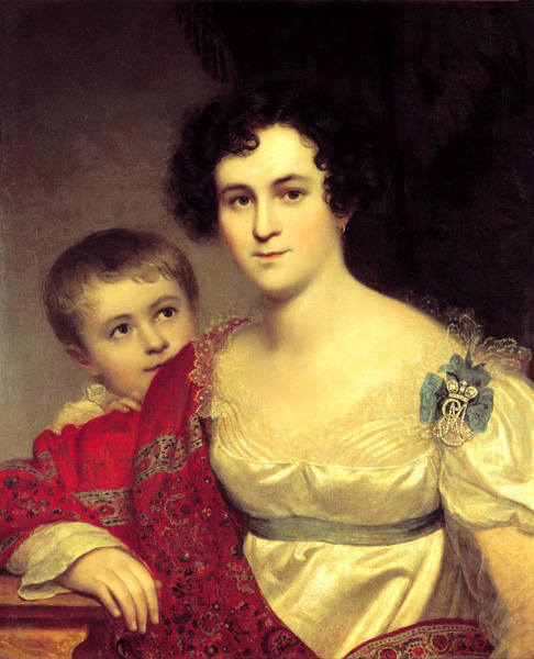 Портрет Авдотьи Ивановны Молчановой с дочерью Елизаветой. 1814