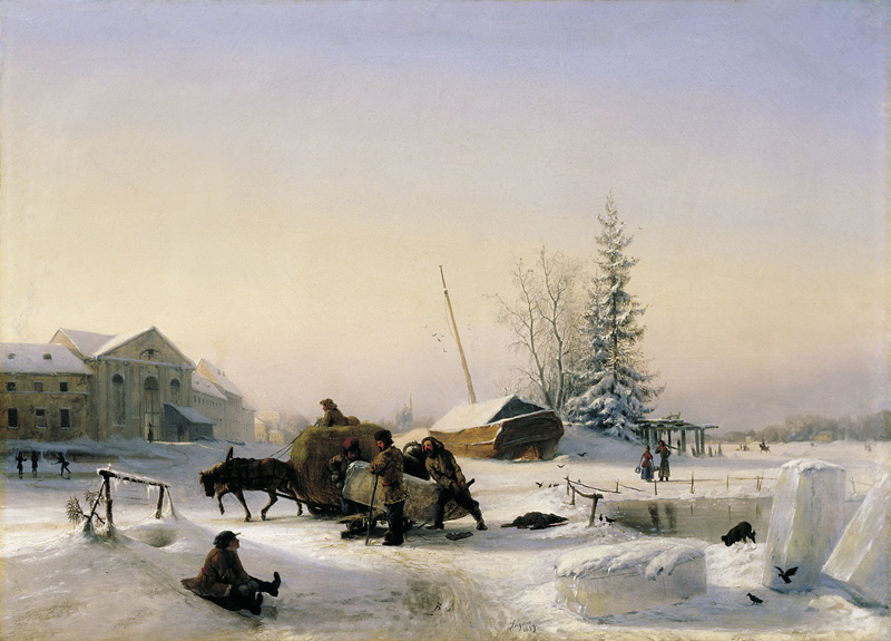 Возка льда. 1849г.