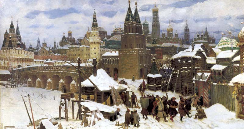 Всехсвятский каменный мост. Москва конца XVII века.