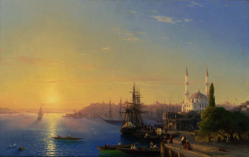 Вид на Константинополь и бухту Золотой Рог. 1856г