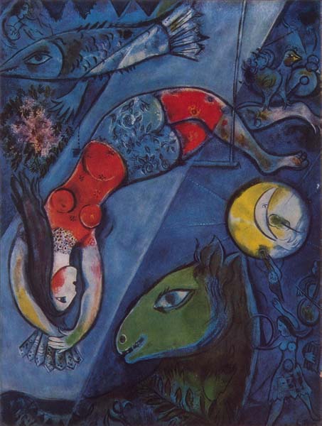 Репродукция картины 'Цирк, Париж, 1967г' Шагал Марк Захарович. Купить