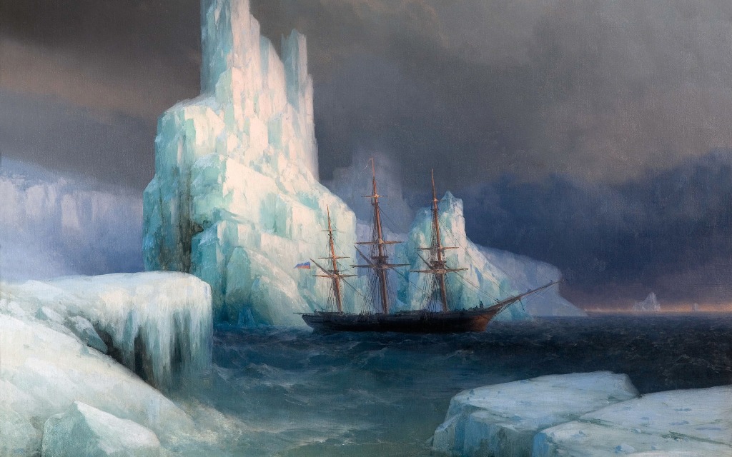 Репродукция картины 'Ледяные горы в Антарктиде' Айвазовский Иван Константинович. Купить