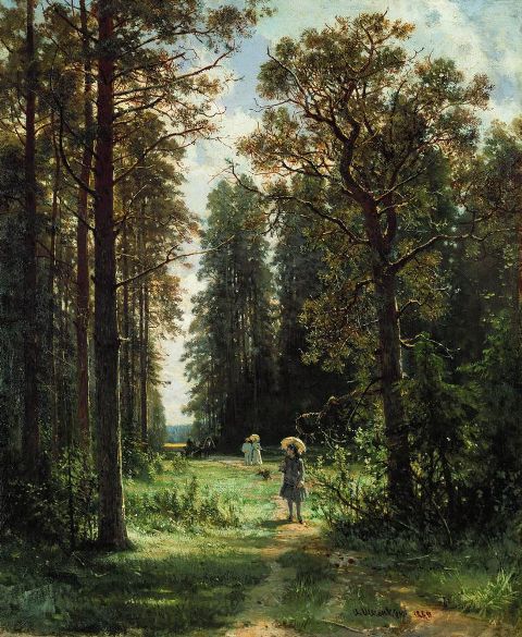Репродукция картины 'Дорожка в лесу 1880' Шишкин Иван Иванович. Купить