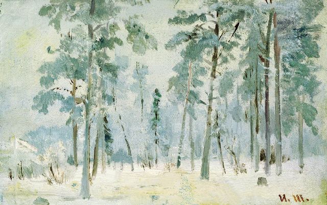 Лес в инее. 1890-е. Этюд
