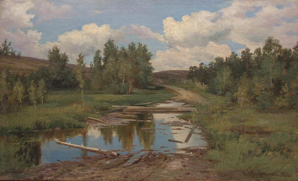 Лесной пейзаж. Дорога 1876