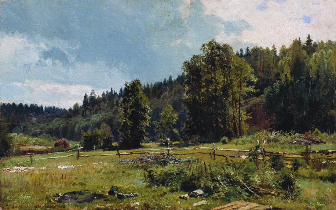 Луг на опушке леса. Сиверская. 1887