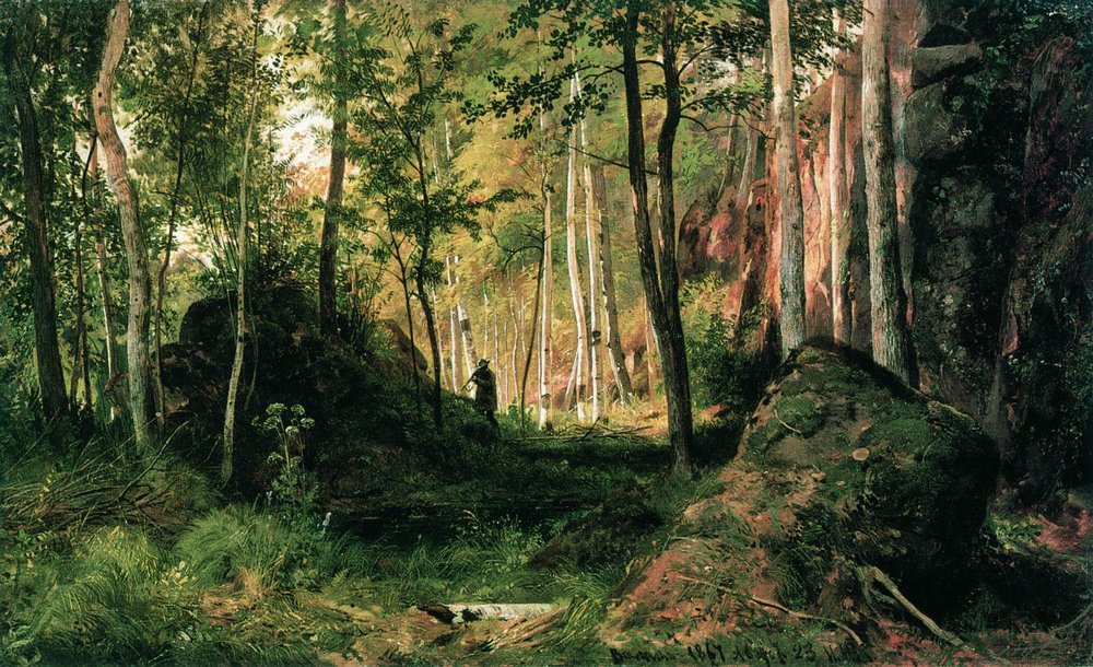 Пейзаж с охотником. Остров Валаам 1867