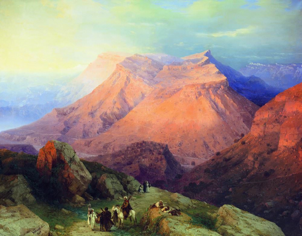 Аул Гуниб в Дагестане.Вид с восточной стороны 1869