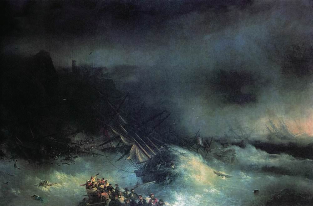 Буря.Крушение иностранного корабля 1855
