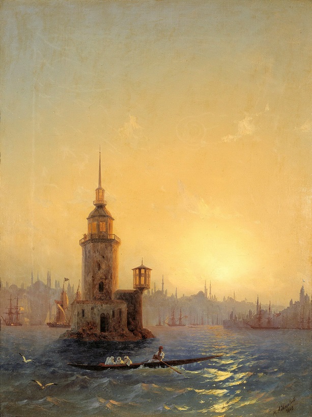 Вид Леандровой башни в Константинополе 1848