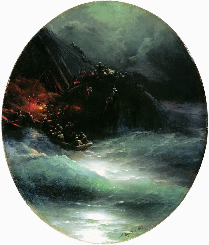 Гибель корабля. Крушение купеческого судна в открытом море 1883