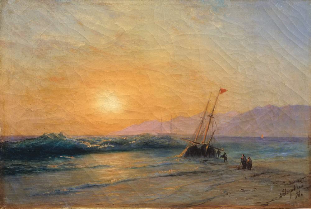 Заход солнца на море 1898