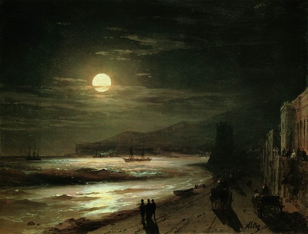 Репродукция картины 'Лунная ночь. Берег моря 1885' Айвазовский Иван Константинович. Купить