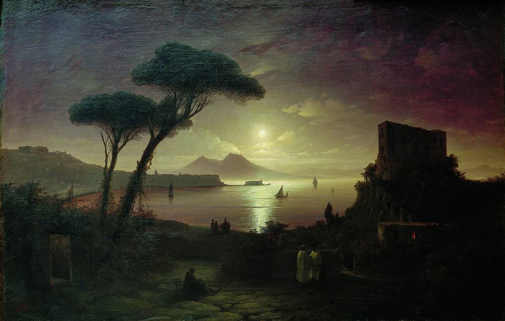И.К.  Айвазовский – Неаполитанский залив в лунную ночь 1842