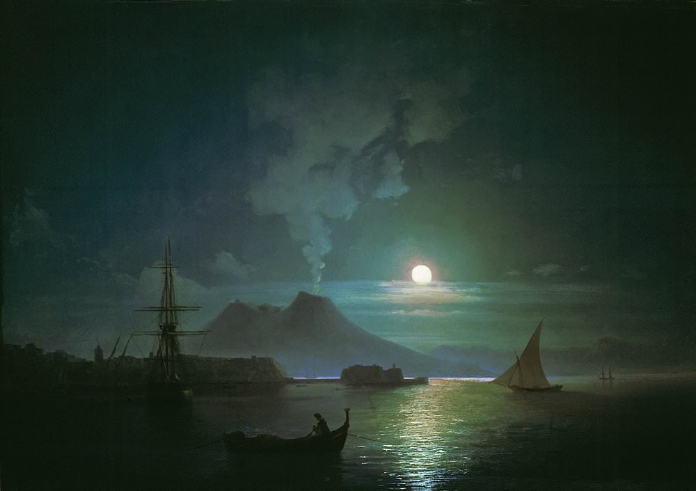 Неаполь в лунную ночь. Везувий 1870-е