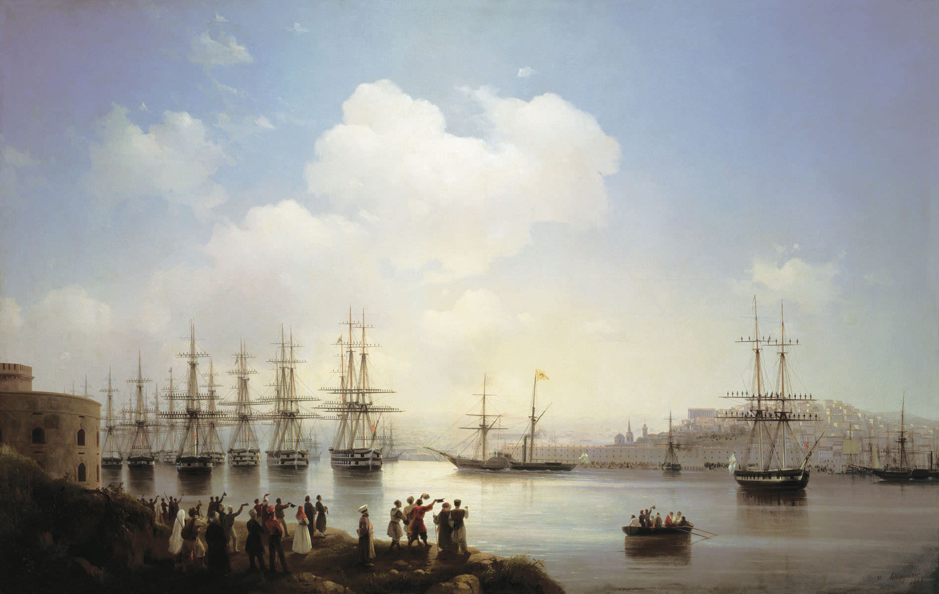 Русская эскадра на Севастопольском рейде 1846