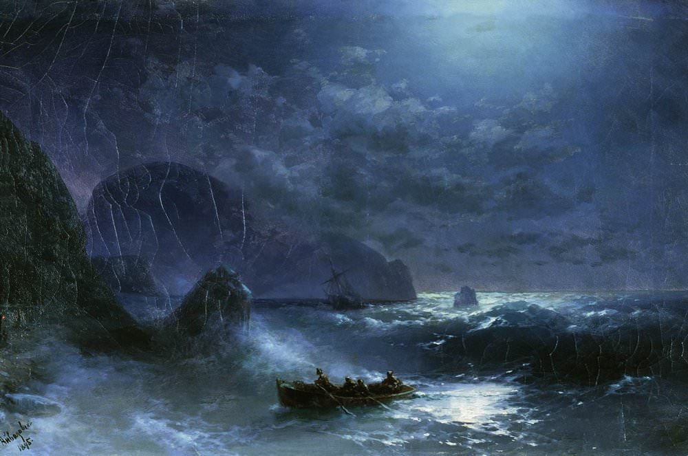 Буря на море ночью 1895