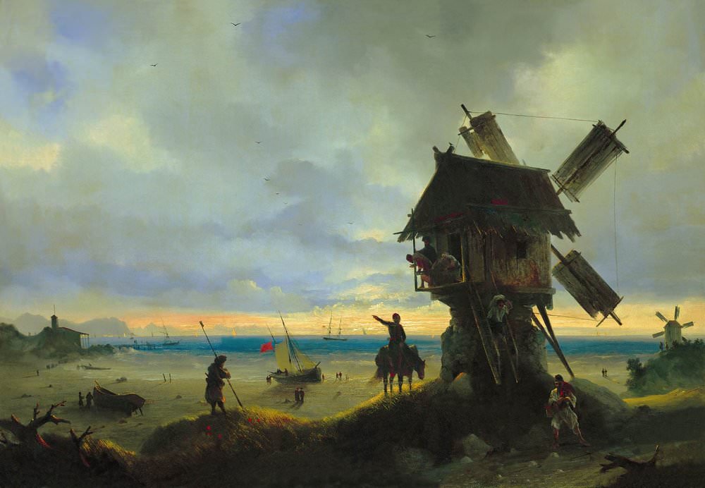Ветряная мельница на берегу моря 1837