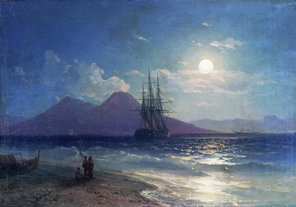 Вид моря ночью 1873