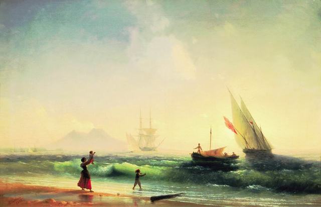 Встреча рыбаков на берегу Неаполитанского залива 1842